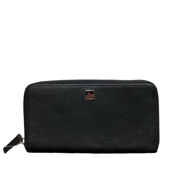 Lodis black leather zipper accordion clutch wallet nwt - Picture 1 of 7